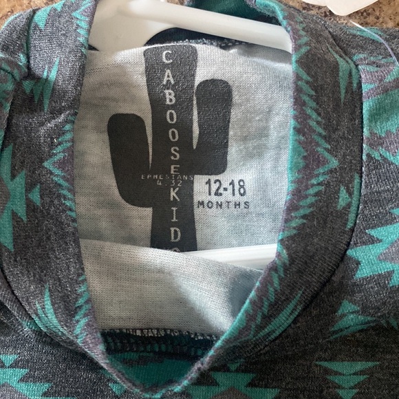 Caboose Kids Teal Aztec Onesie - Picture 3 of 3